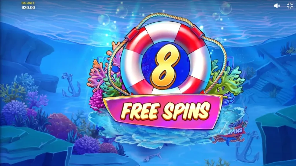 Tampilan visual slot Shark Boss dengan hiu di atas perahu