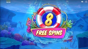 Tampilan visual slot Shark Boss dengan hiu di atas perahu