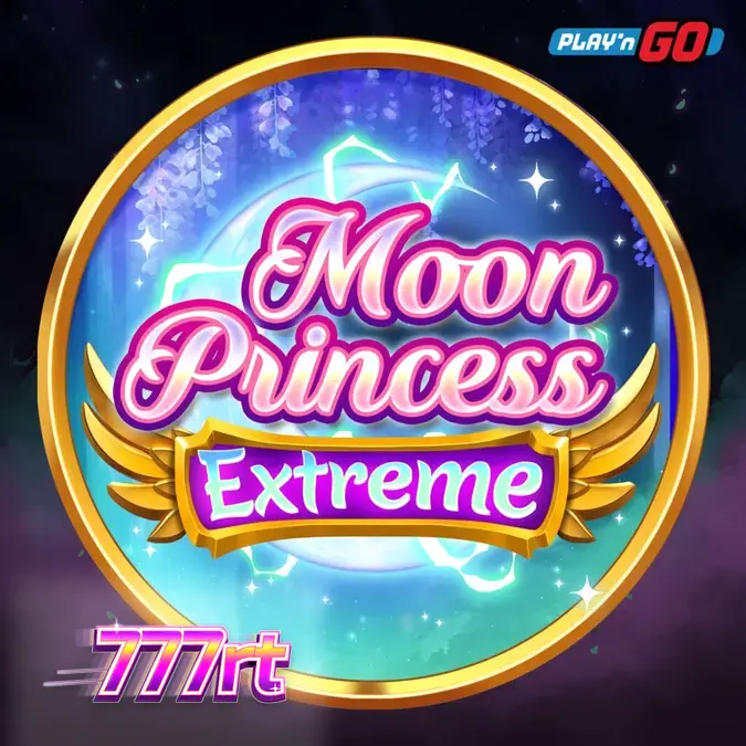 Tampilan layar permainan slot Moon Princess Extreme dengan elemen anime dan grid 5x5
